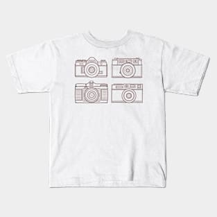 Cool Classic Camera Line Art Kids T-Shirt